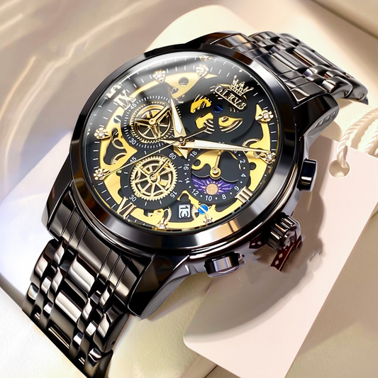 OLEVS Men's Quartz Date Watch – 42mm – Slim 12mm Profile – Alloy Case  30M Water Resistant